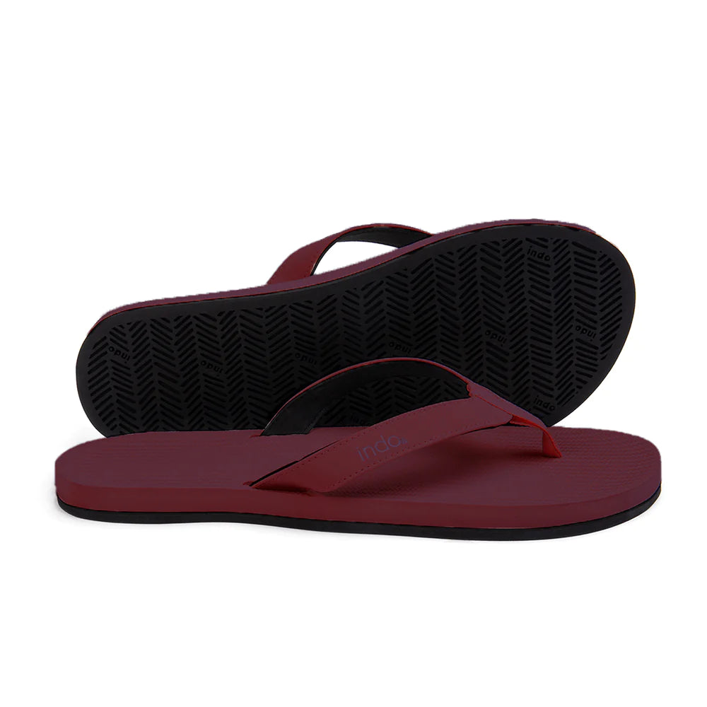 Indosole Women’s Flip Flops - Burgundy