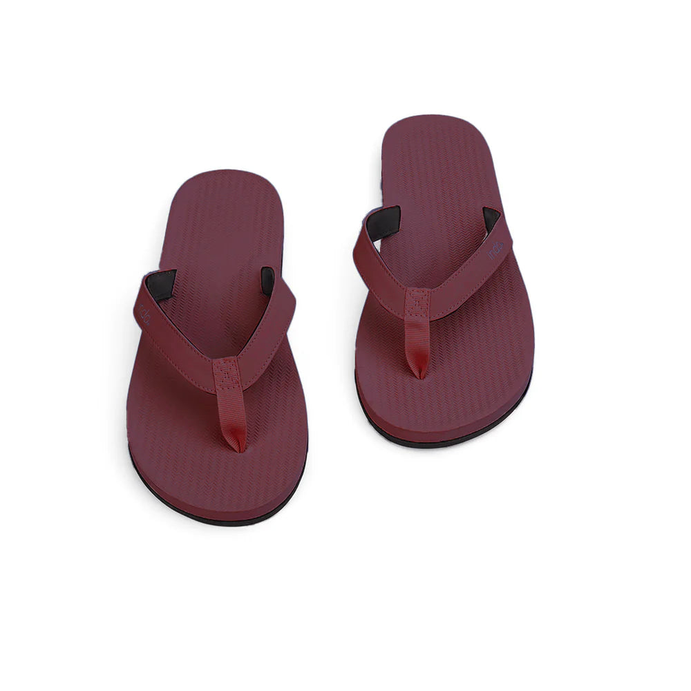 Indosole Women’s Flip Flops - Burgundy