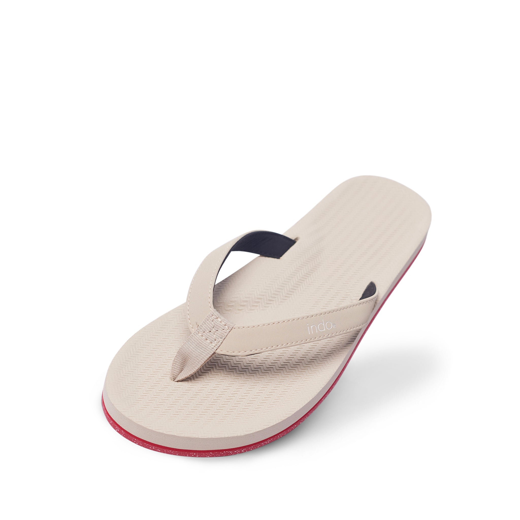 Indosole Men’s Flip Flops Sneaker Sole - Sea Salt Red