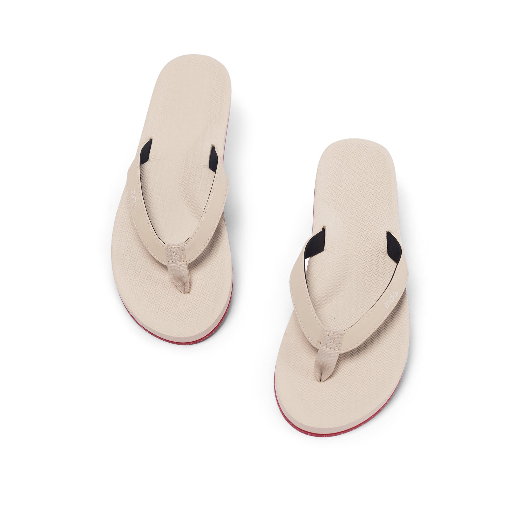 Indosole Men’s Flip Flops Sneaker Sole - Sea Salt Red