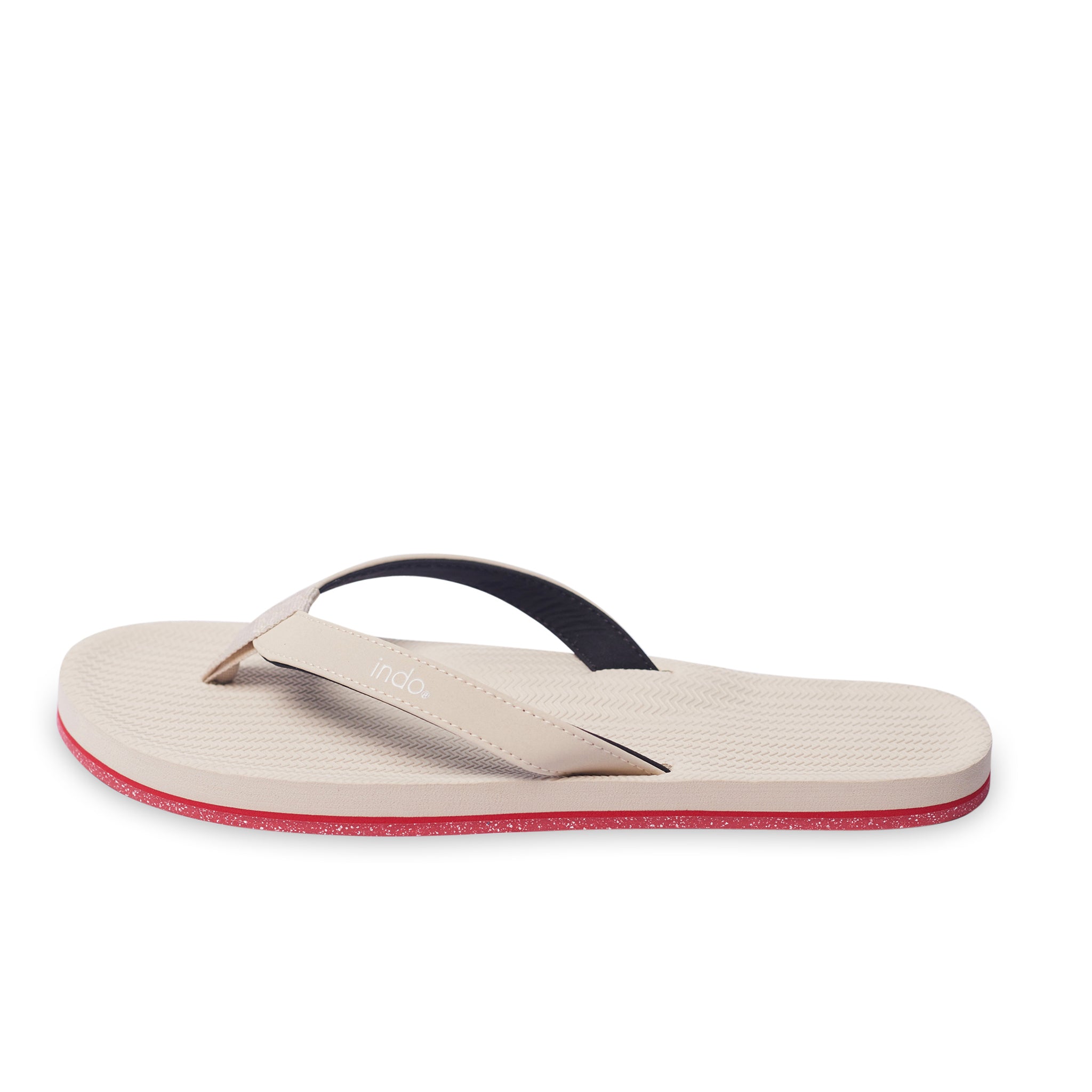 Indosole Men’s Flip Flops Sneaker Sole - Sea Salt Red