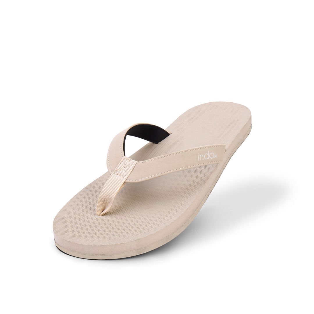Indosole Women’s Flip Flops Sneaker Sole - Sea Salt