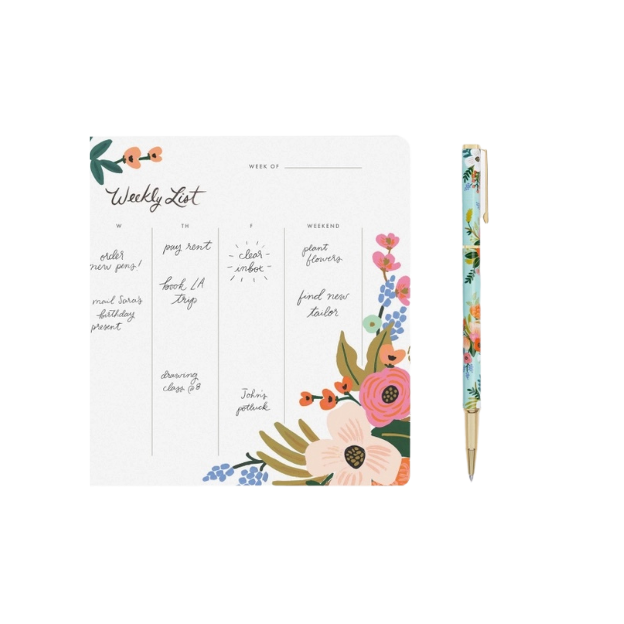 Weekly Note Pad - Garden Party