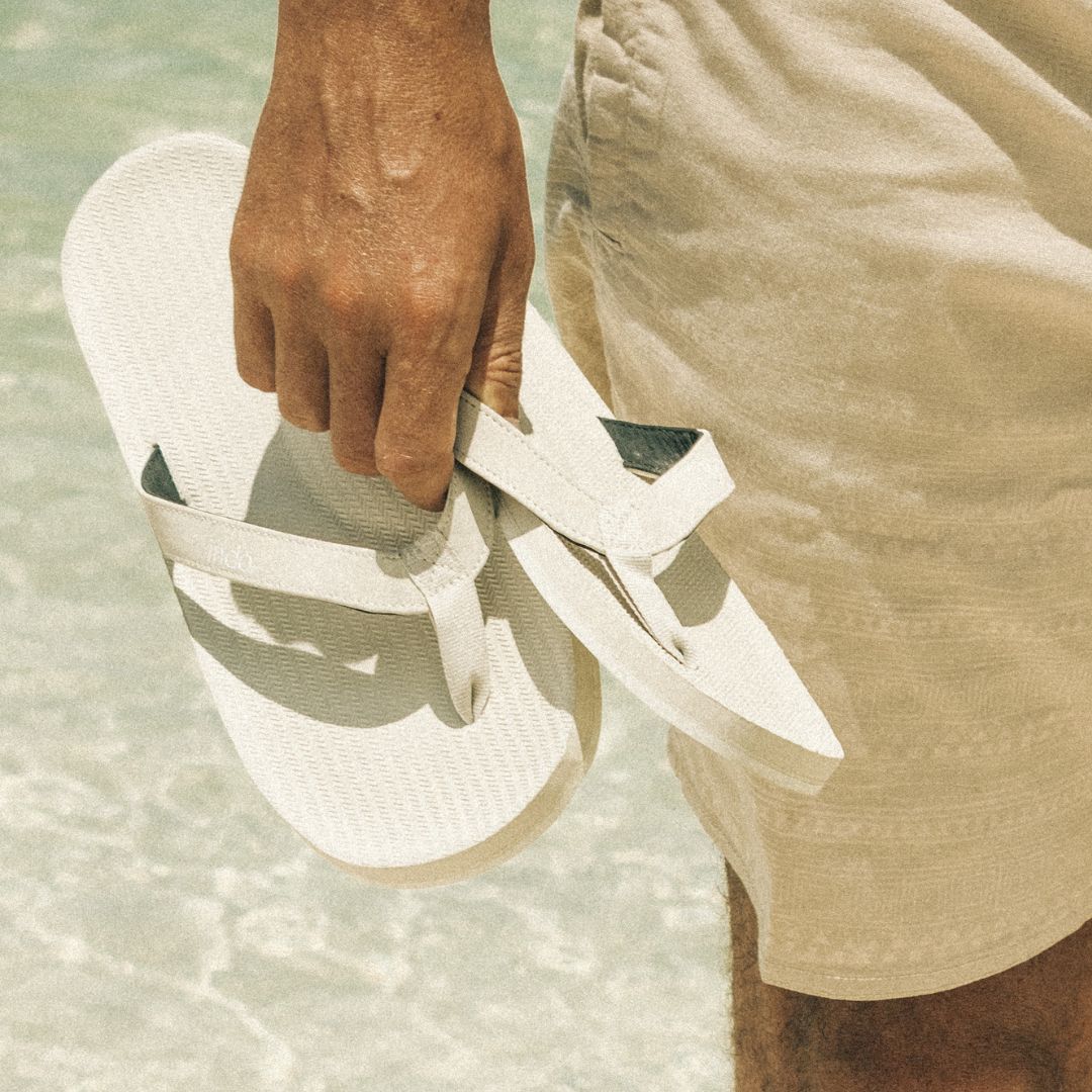 Men’s Flip Flops ESSNTLS Sneaker Sole - Sea Salt White