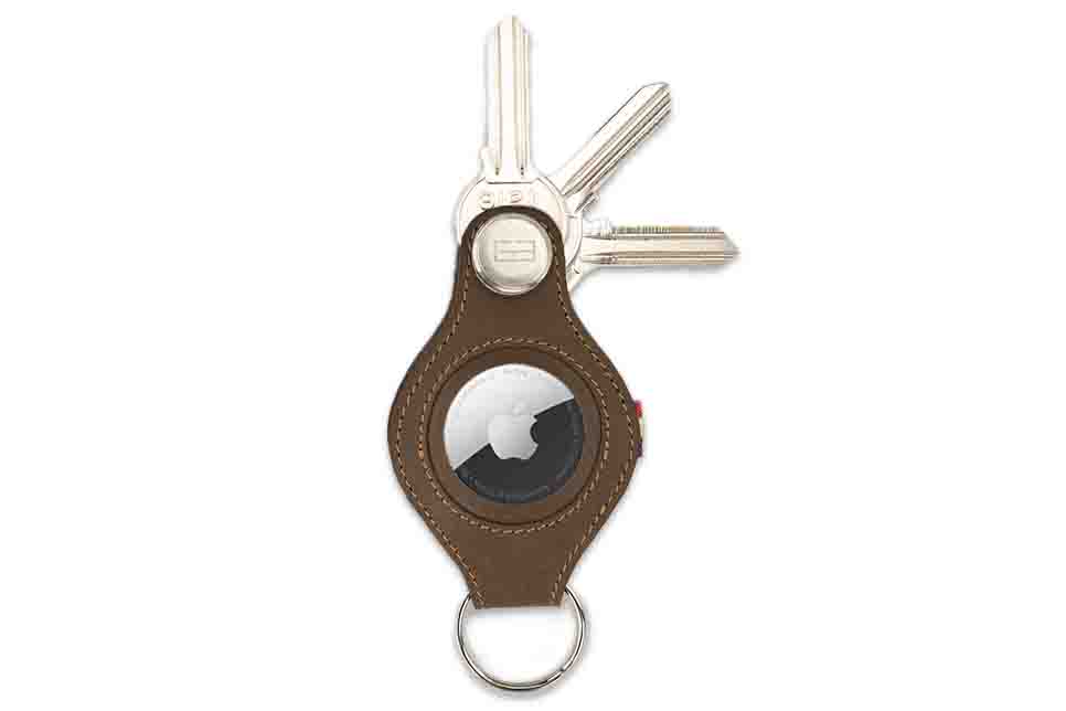 Lusso Airtag Key Holder - Java Brown