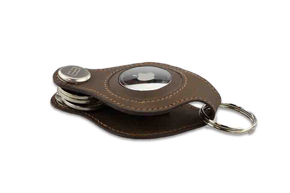 Lusso Airtag Key Holder - Java Brown