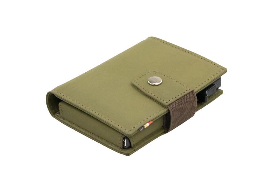 Metal Wallet - Olive Green Brown