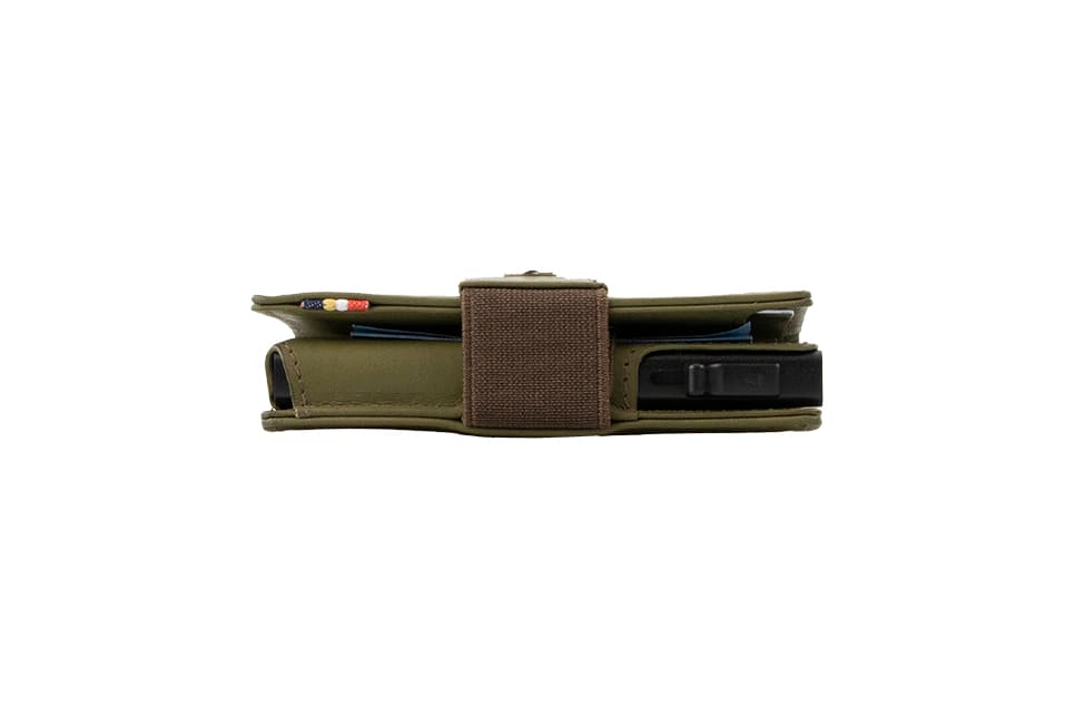 Metal Wallet - Olive Green Brown