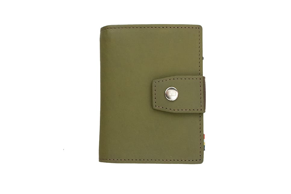 Metal Wallet - Olive Green Brown