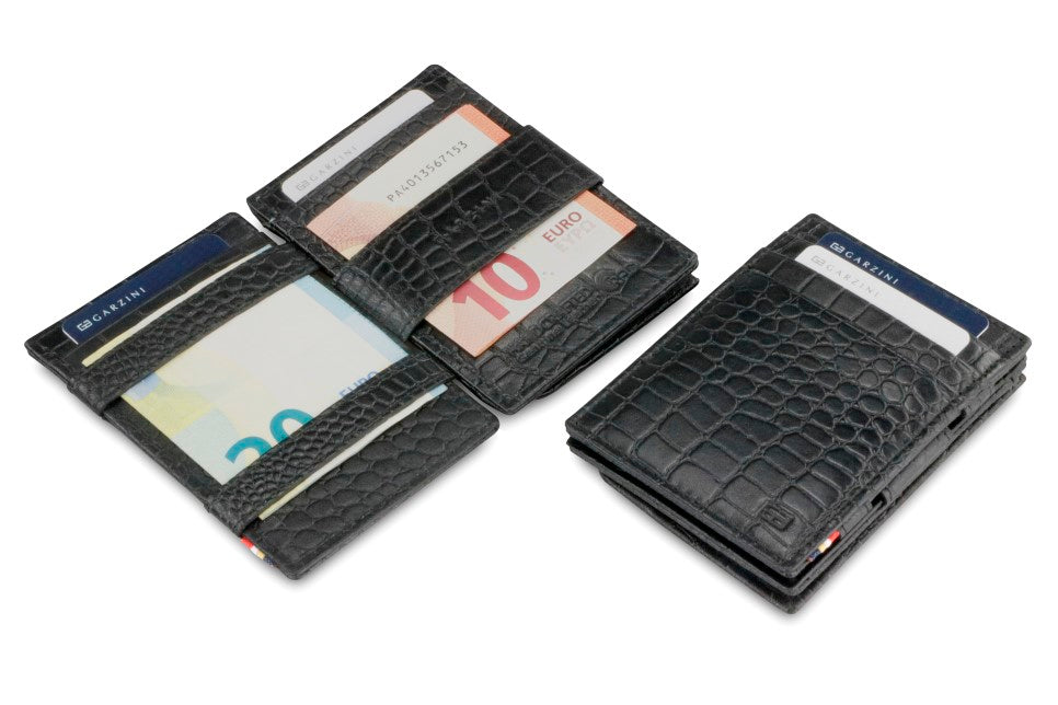 Essenziale Magic Coin Wallet - Croc Black