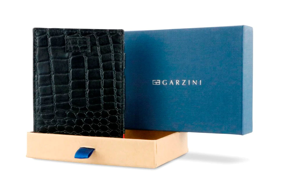 Cavare Magic Coin Wallet - Croc Black