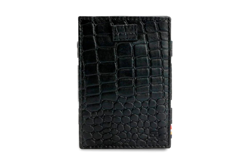 Cavare Magic Coin Wallet - Croc Black