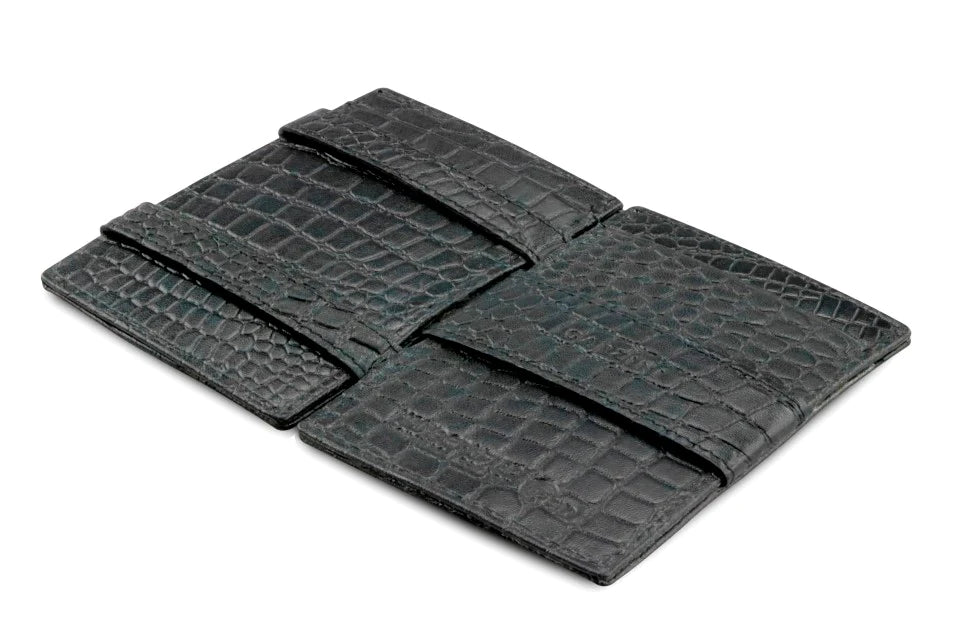 Cavare Magic Coin Wallet - Croc Black