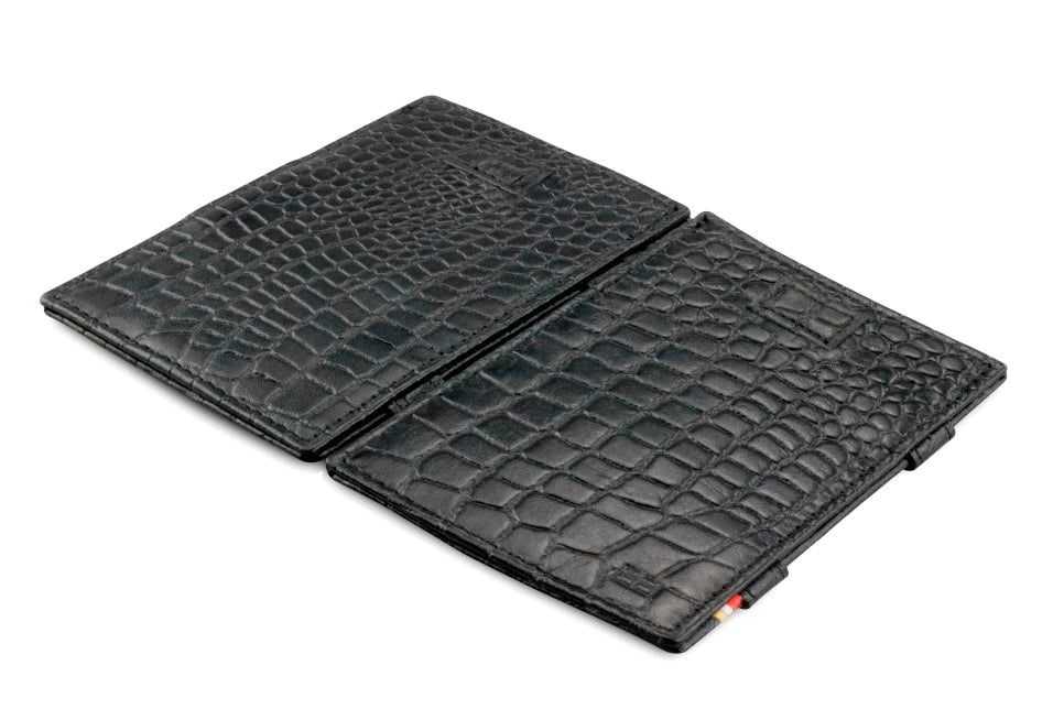 Cavare Magic Coin Wallet - Croc Black