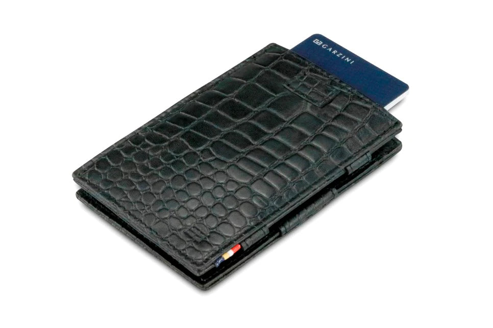 Cavare Magic Coin Wallet - Croc Black