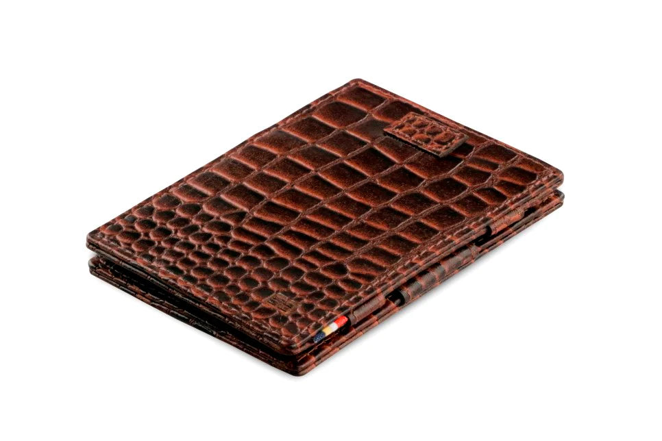 Cavare Magic Coin Wallet - Croc Brown