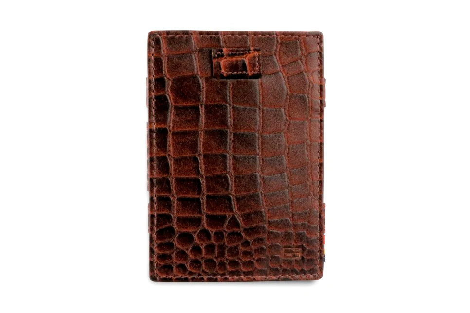 Cavare Magic Coin Wallet - Croc Brown