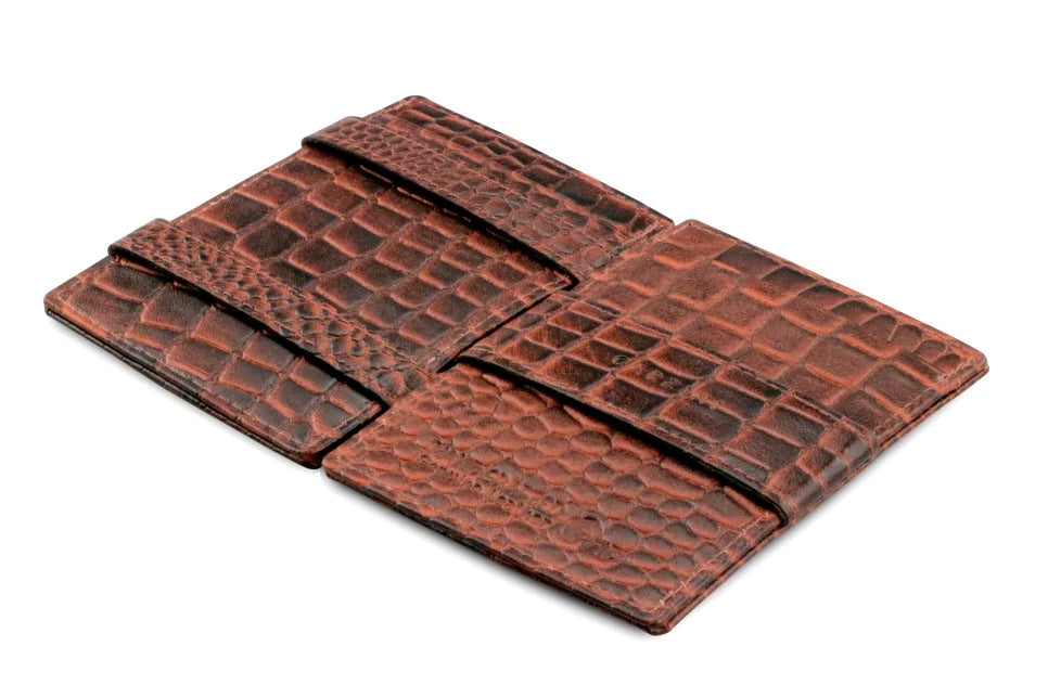 Cavare Magic Coin Wallet - Croc Brown