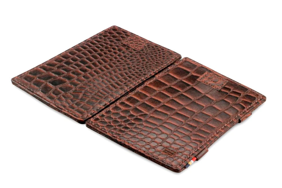 Cavare Magic Coin Wallet - Croc Brown