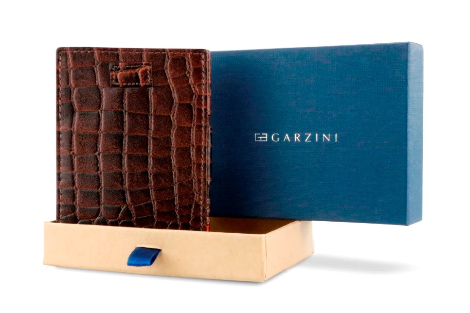 Cavare Magic Coin Wallet - Croc Brown