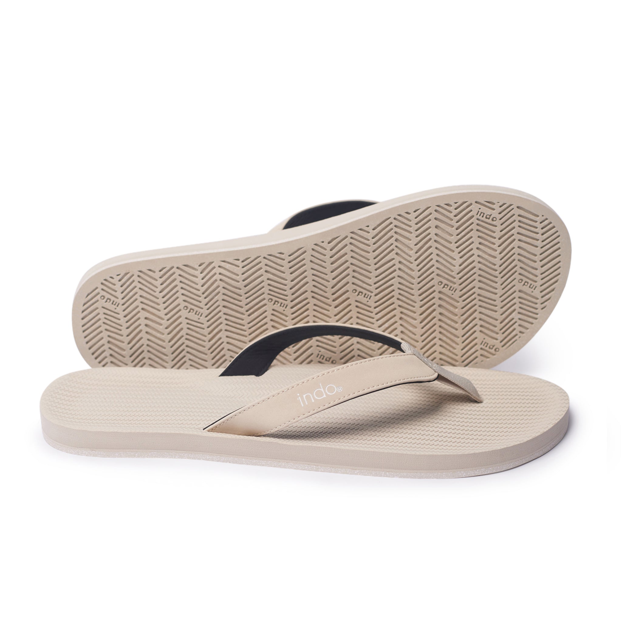 Indosole Men’s Flip Flops Sneaker Sole - Sea Salt White