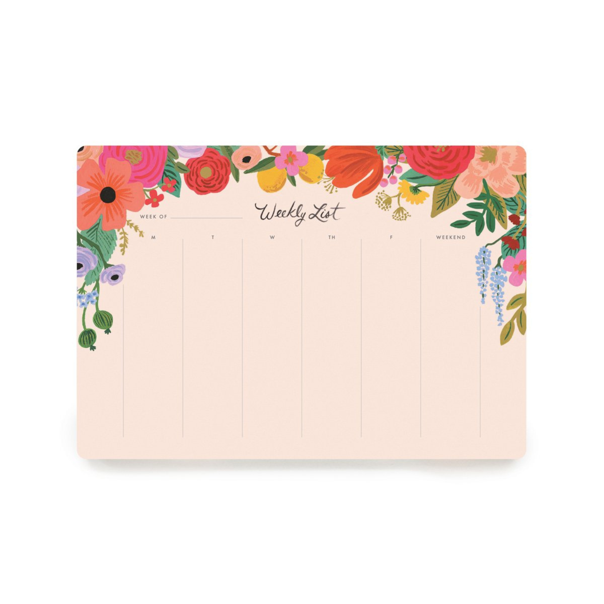 Weekly Note Pad - Garden Party